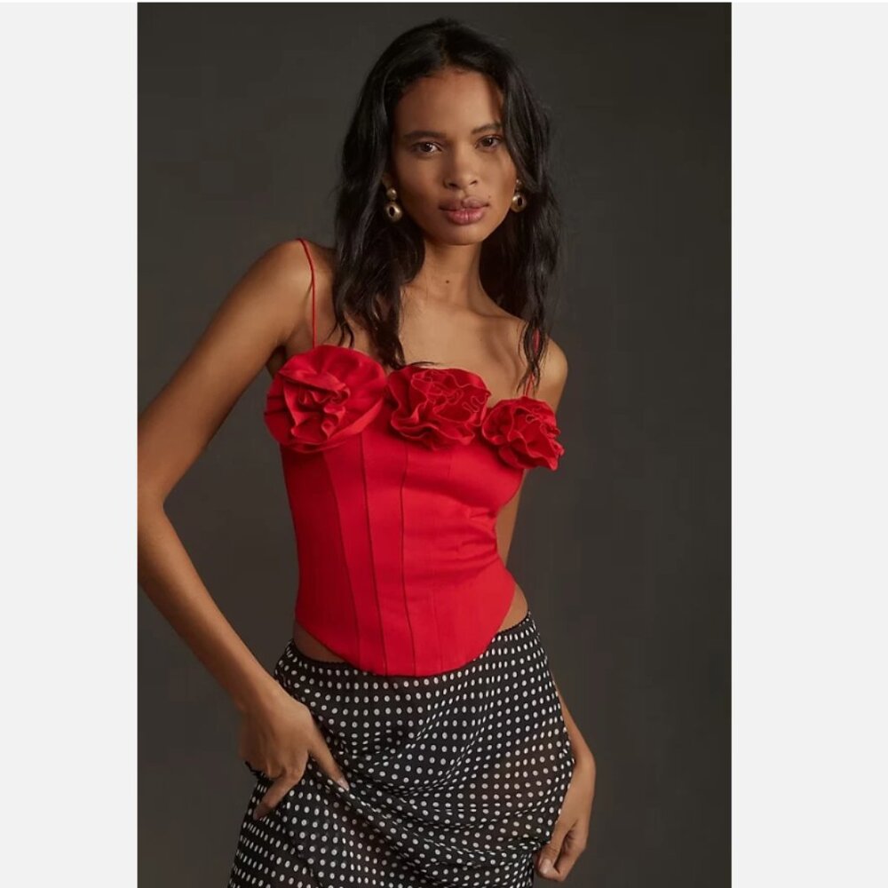 Brand New Sunday in Brooklyn White Floral Corset Top